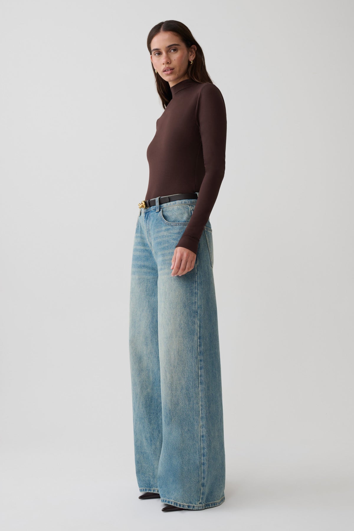 Jurney Longsleeve Roll Neck Top - Dark Chocolate #5