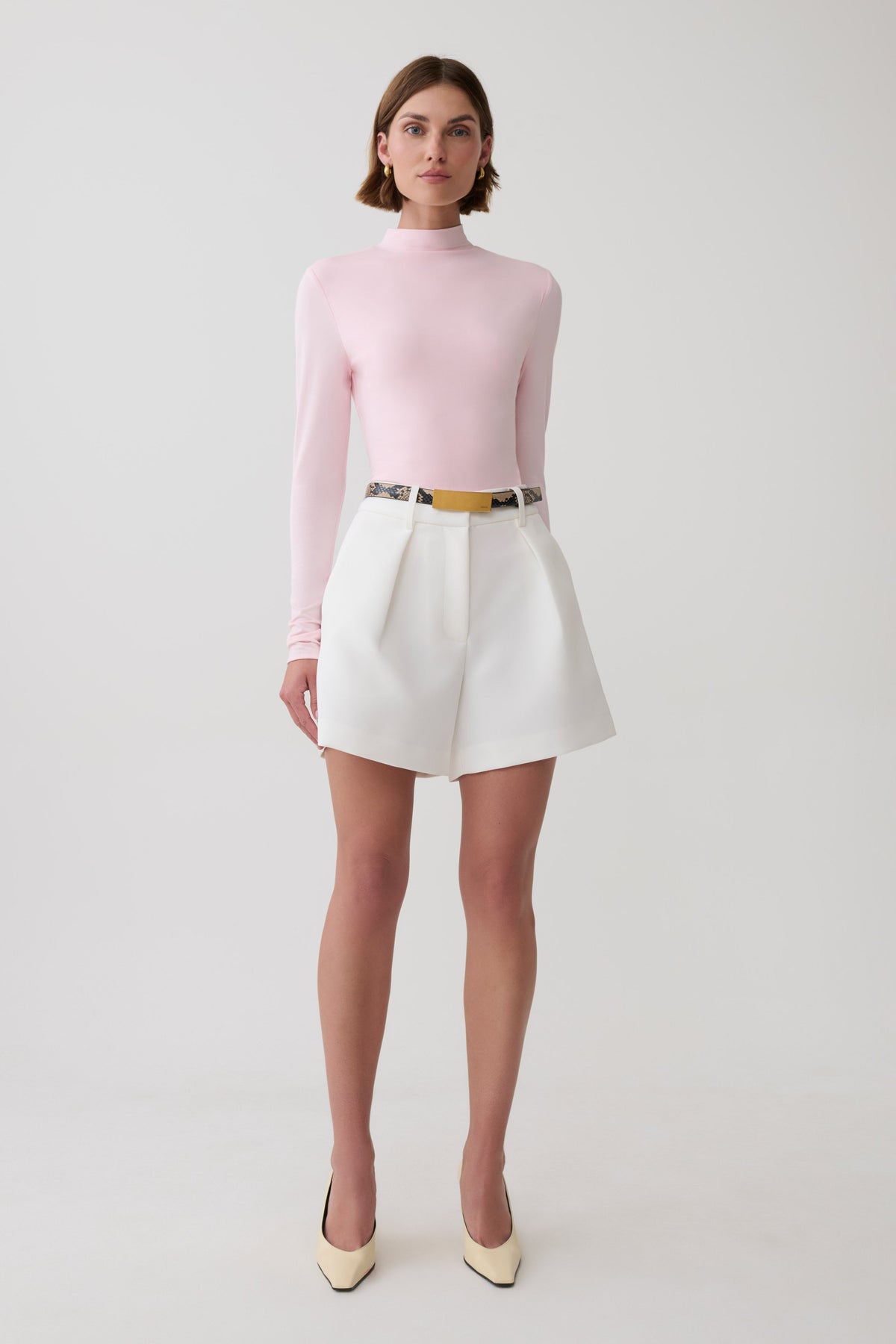 Jurney Longsleeve Roll Neck Top - Pale Pink #5
