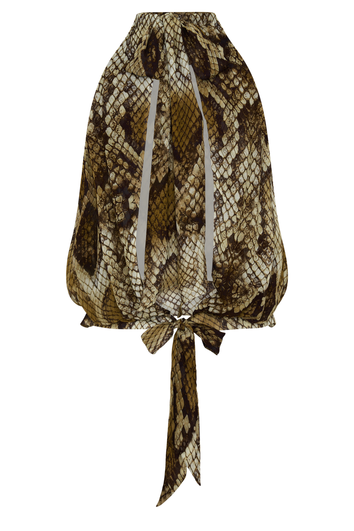 Eliana Tie Back Chiffon Sleeveless Top - Snake Print #7