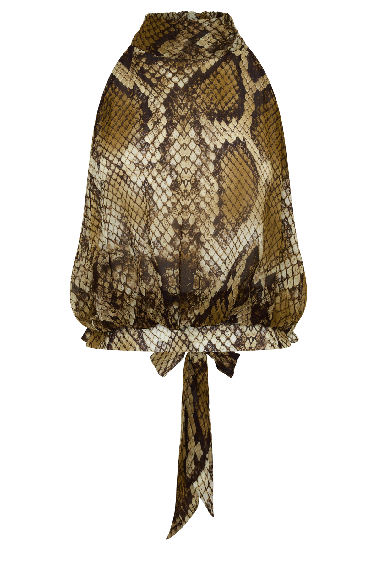 Eliana Tie Back Chiffon Sleeveless Top - Snake Print #8