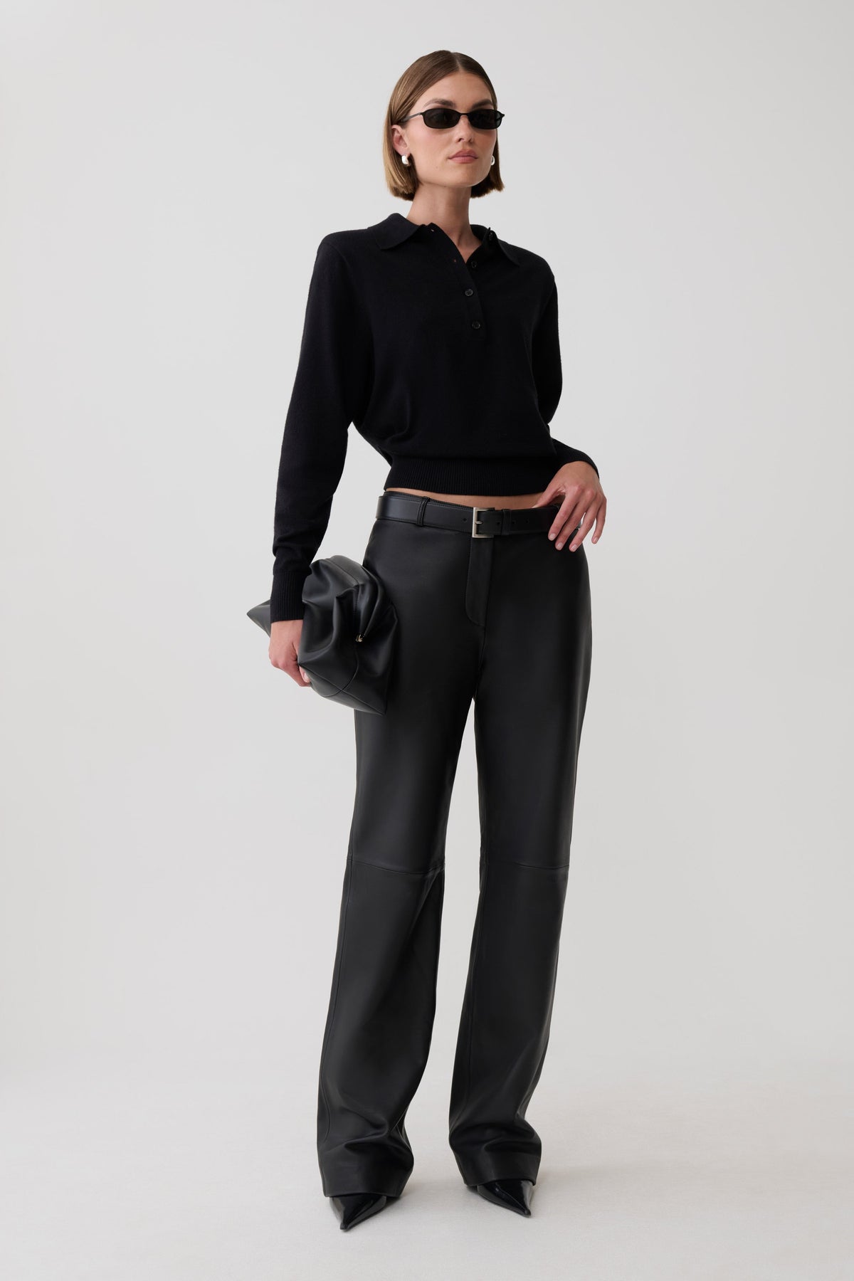 Logan Knit Top With Shoulder Pads - Black #4
