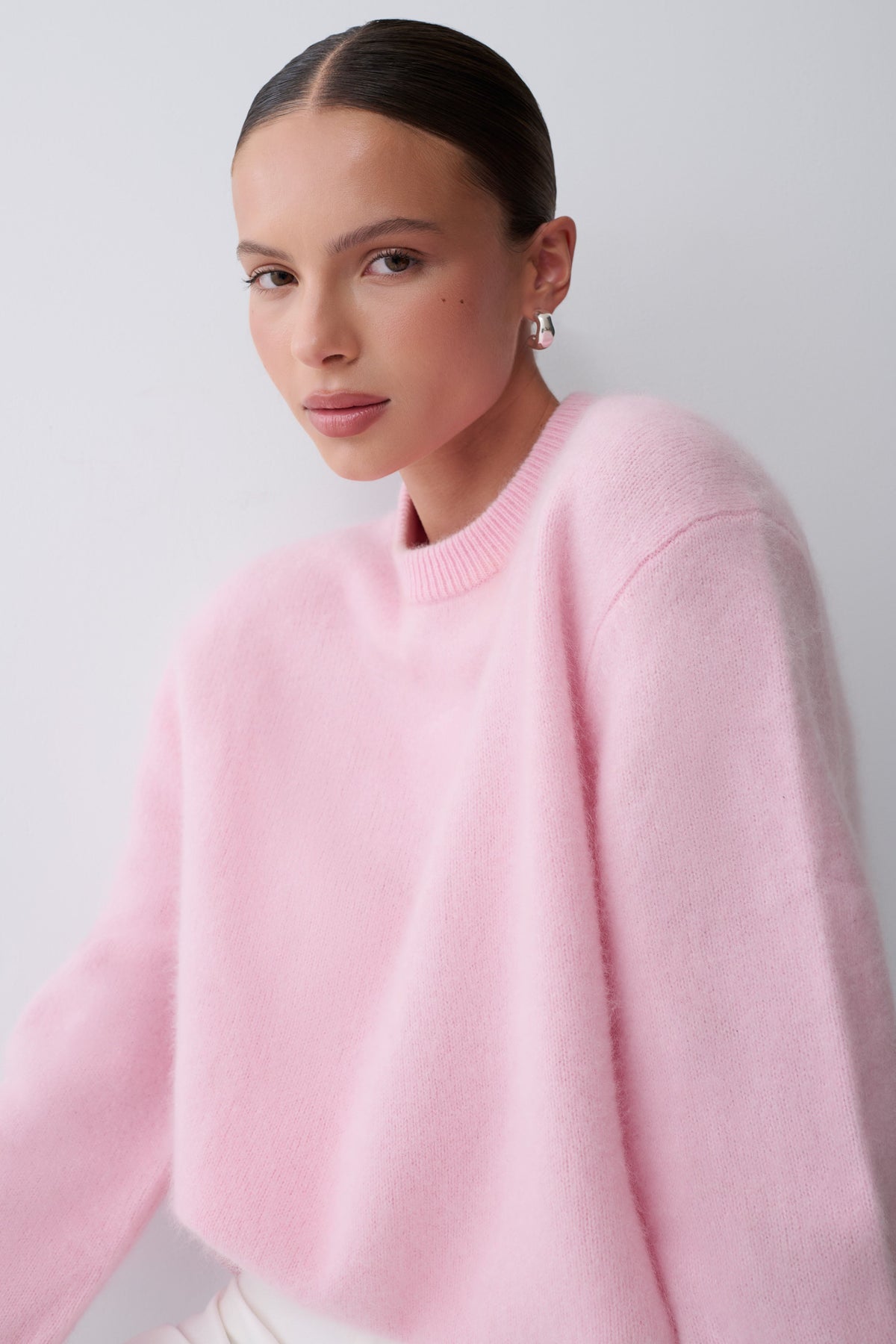 Viviane Fluffy Knit Jumper - Baby Pink #3