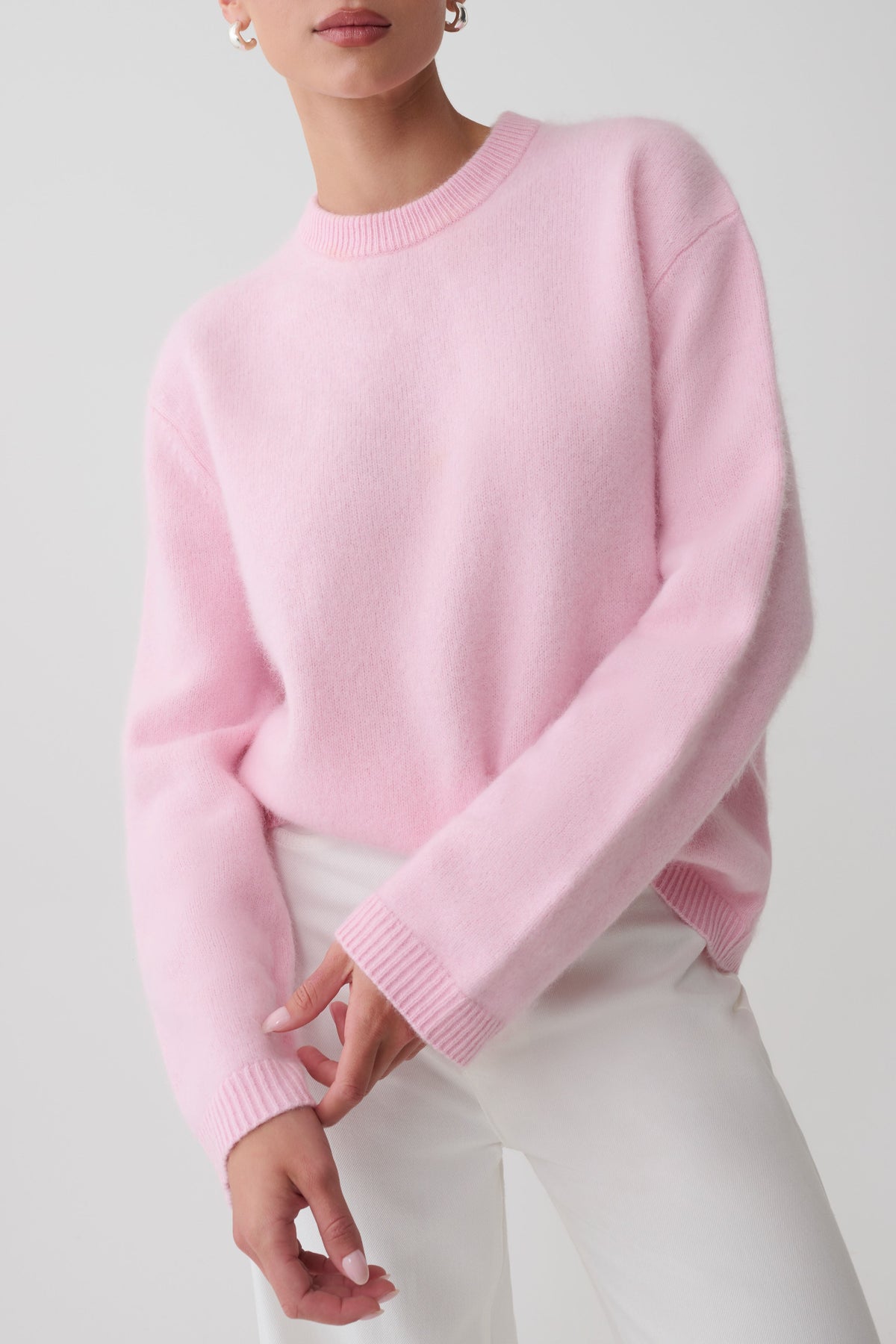Viviane Fluffy Knit Jumper - Baby Pink