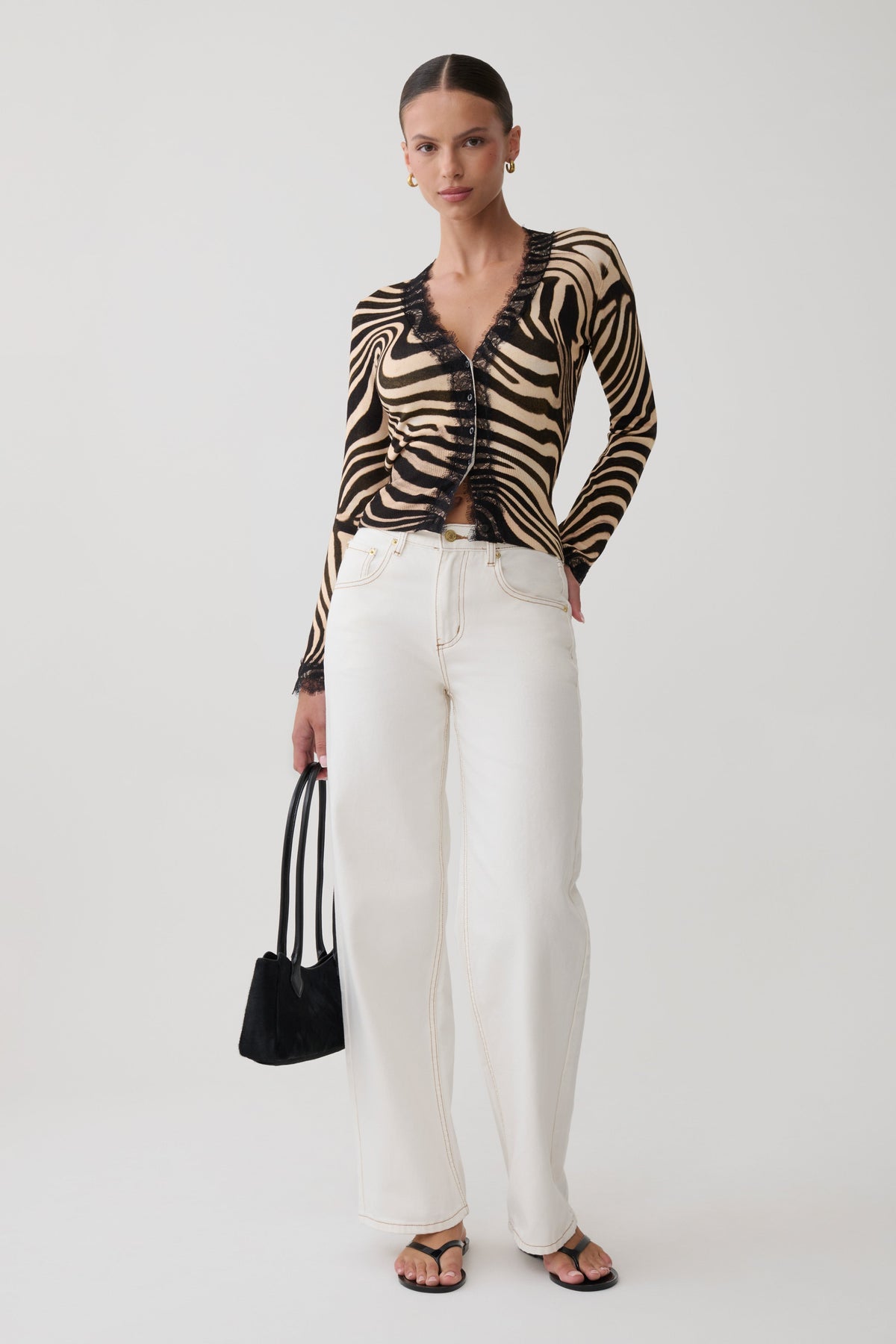 Amrita Lace Knit Cardigan - Zebra Print #6
