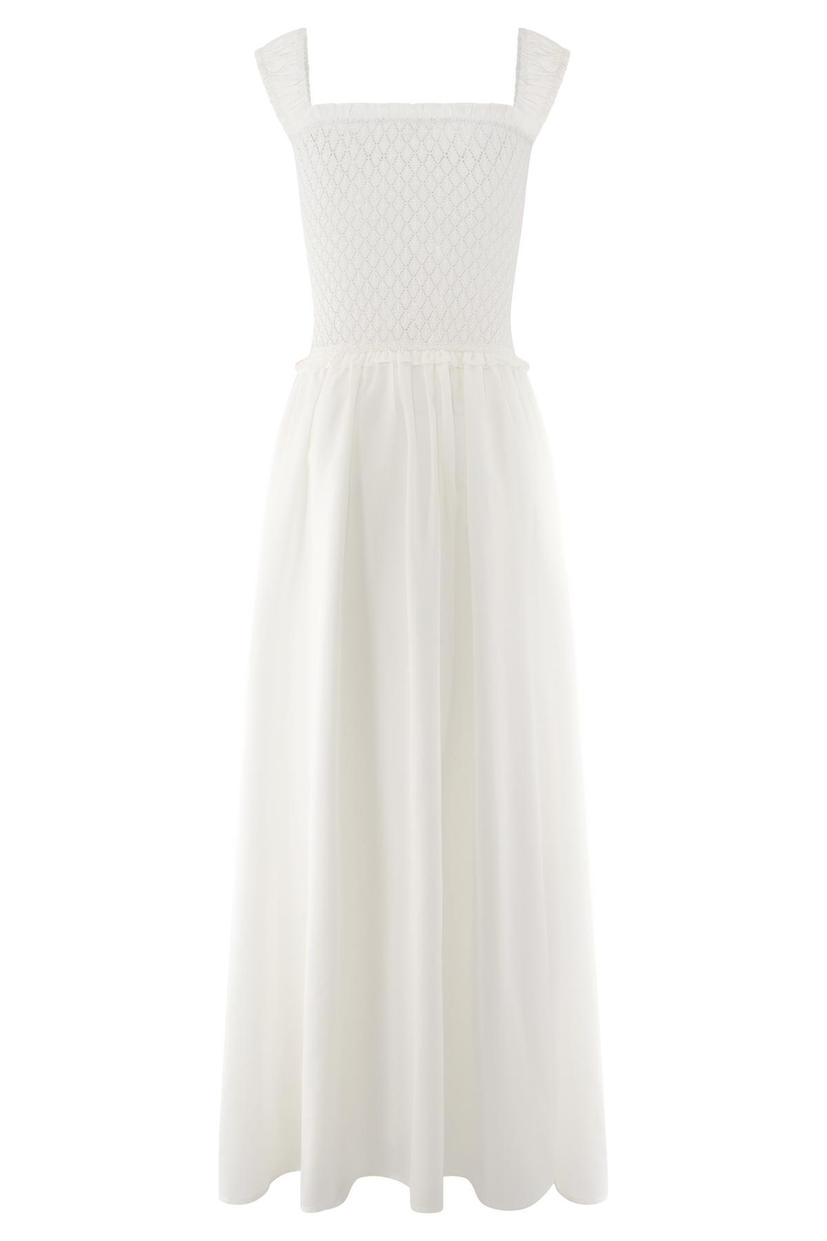 Tahlia Pointelle Knit Midi Dress - White #7