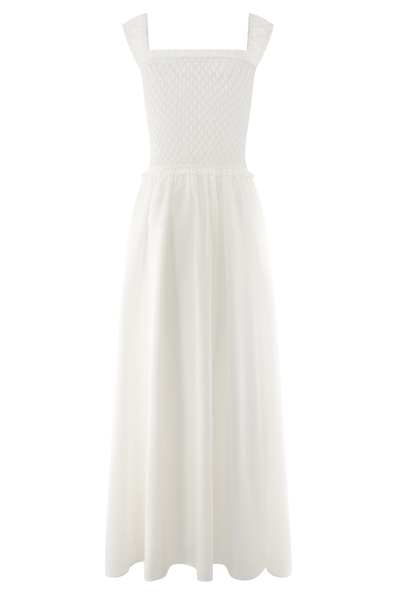 Tahlia Pointelle Knit Midi Dress - White #7