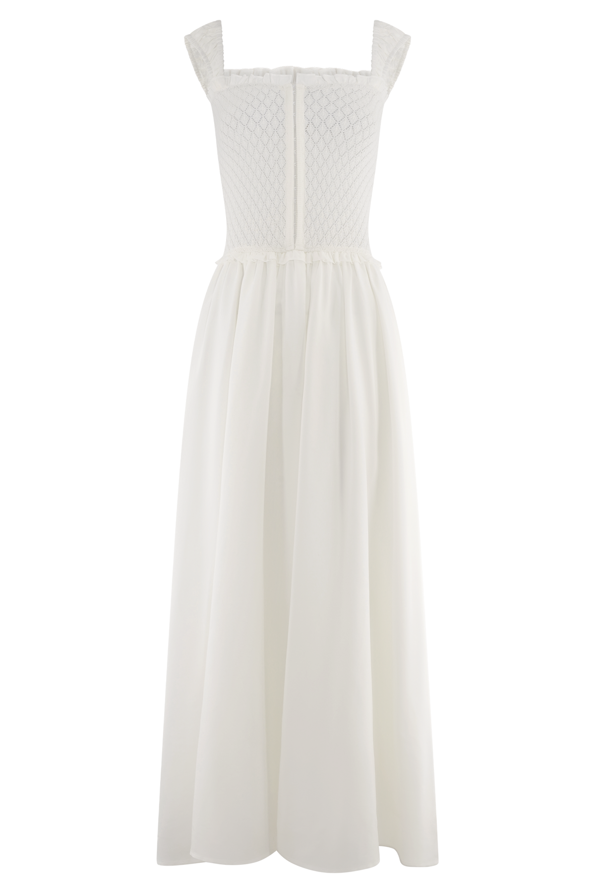 Tahlia Pointelle Knit Midi Dress - White #6