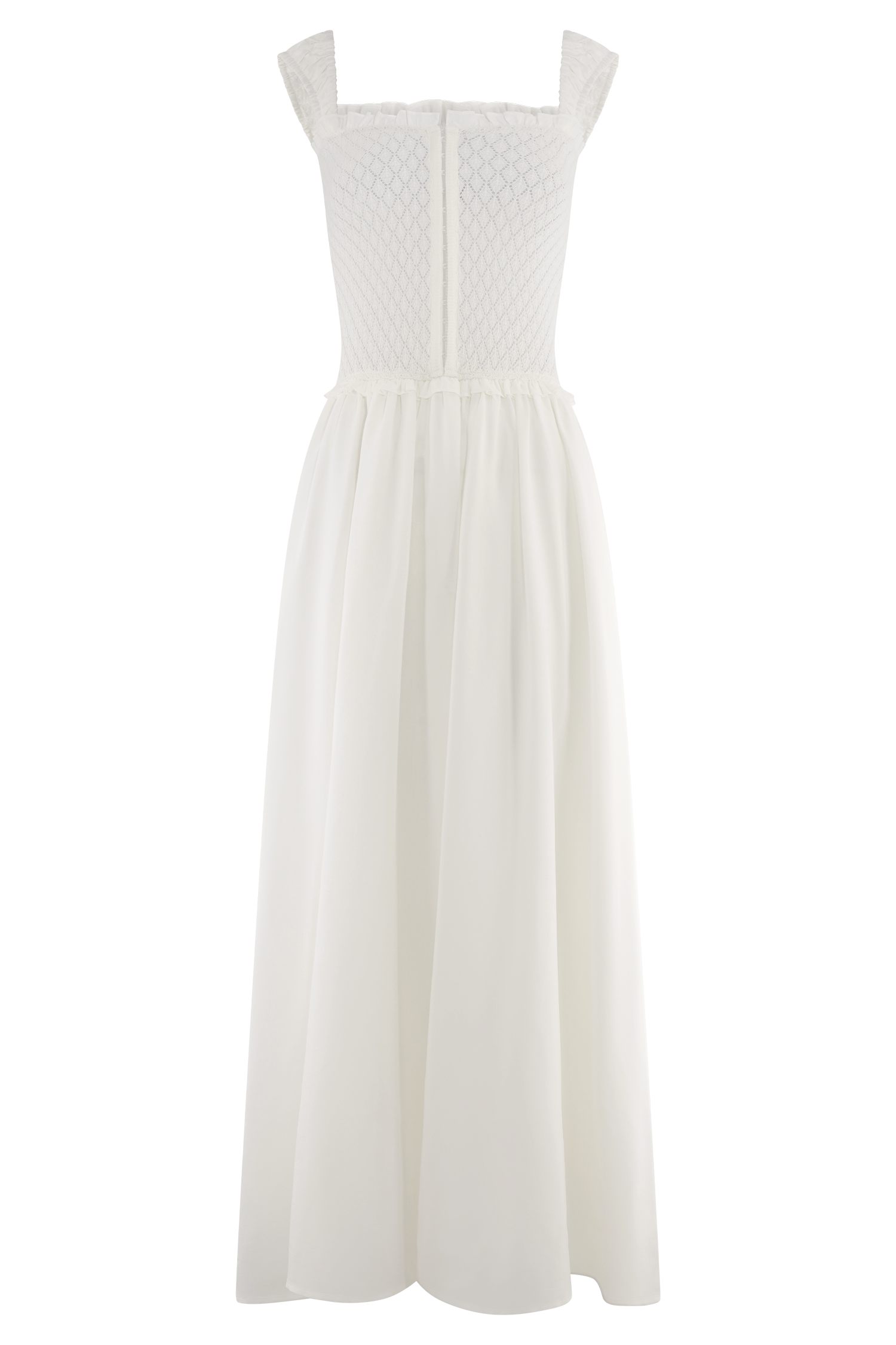 Tahlia Pointelle Knit Midi Dress - White #6