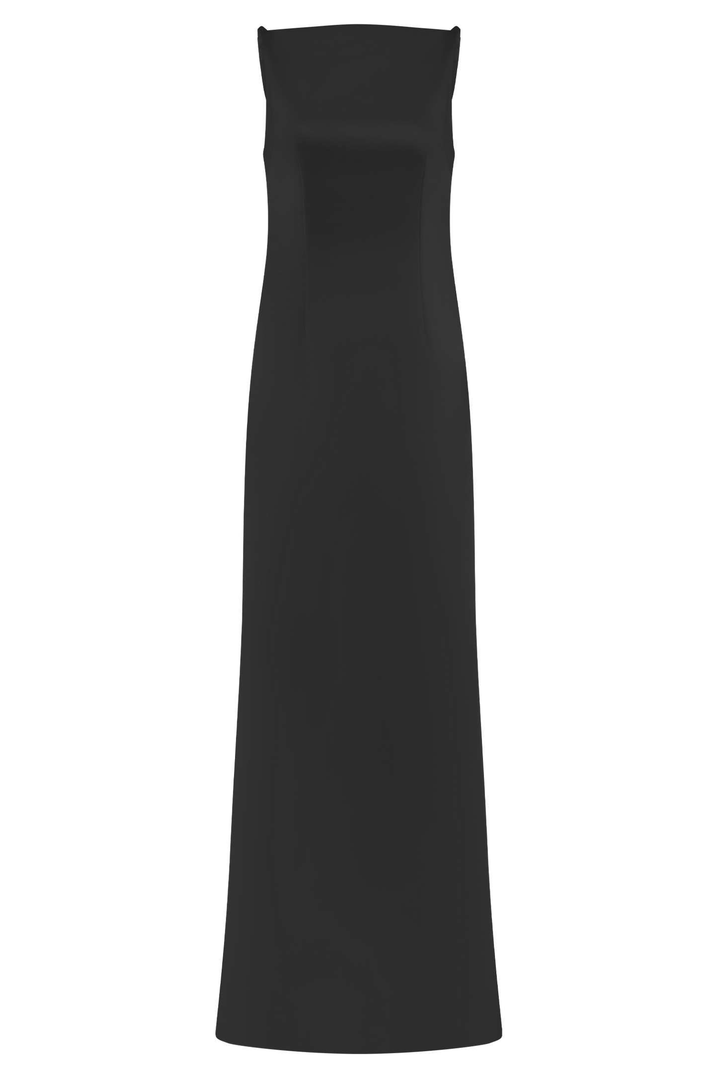 Violet Sleeveless Satin Maxi Dress - Black