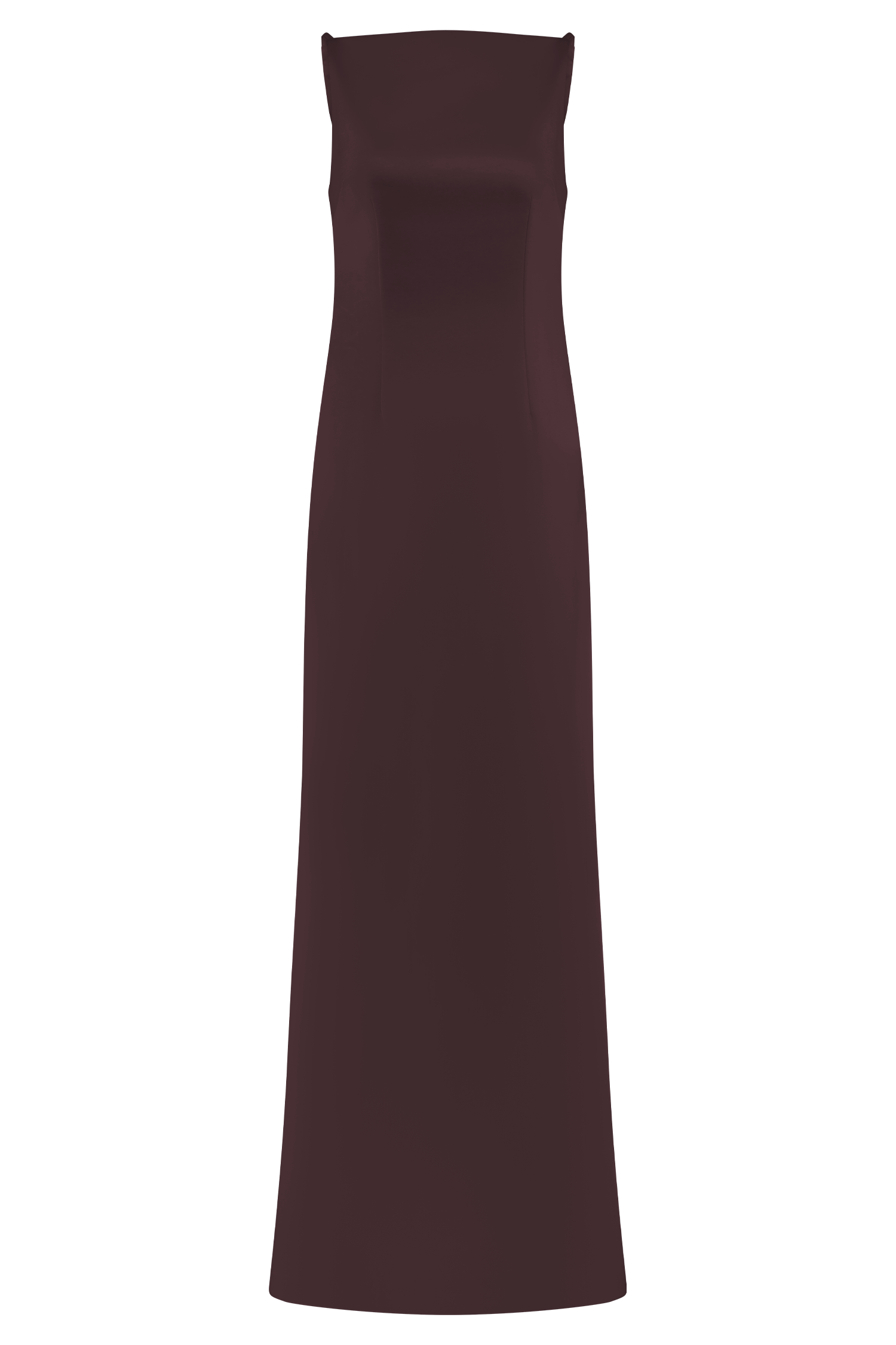 Violet Sleeveless Satin Maxi Dress - Dark Chocolate #12