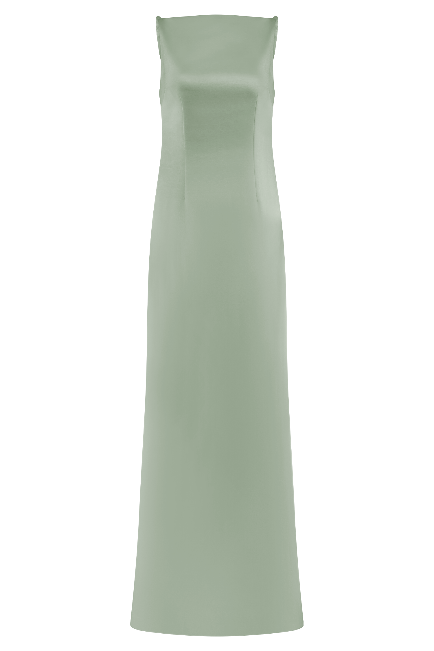 Violet Sleeveless Satin Maxi Dress - Sage #12
