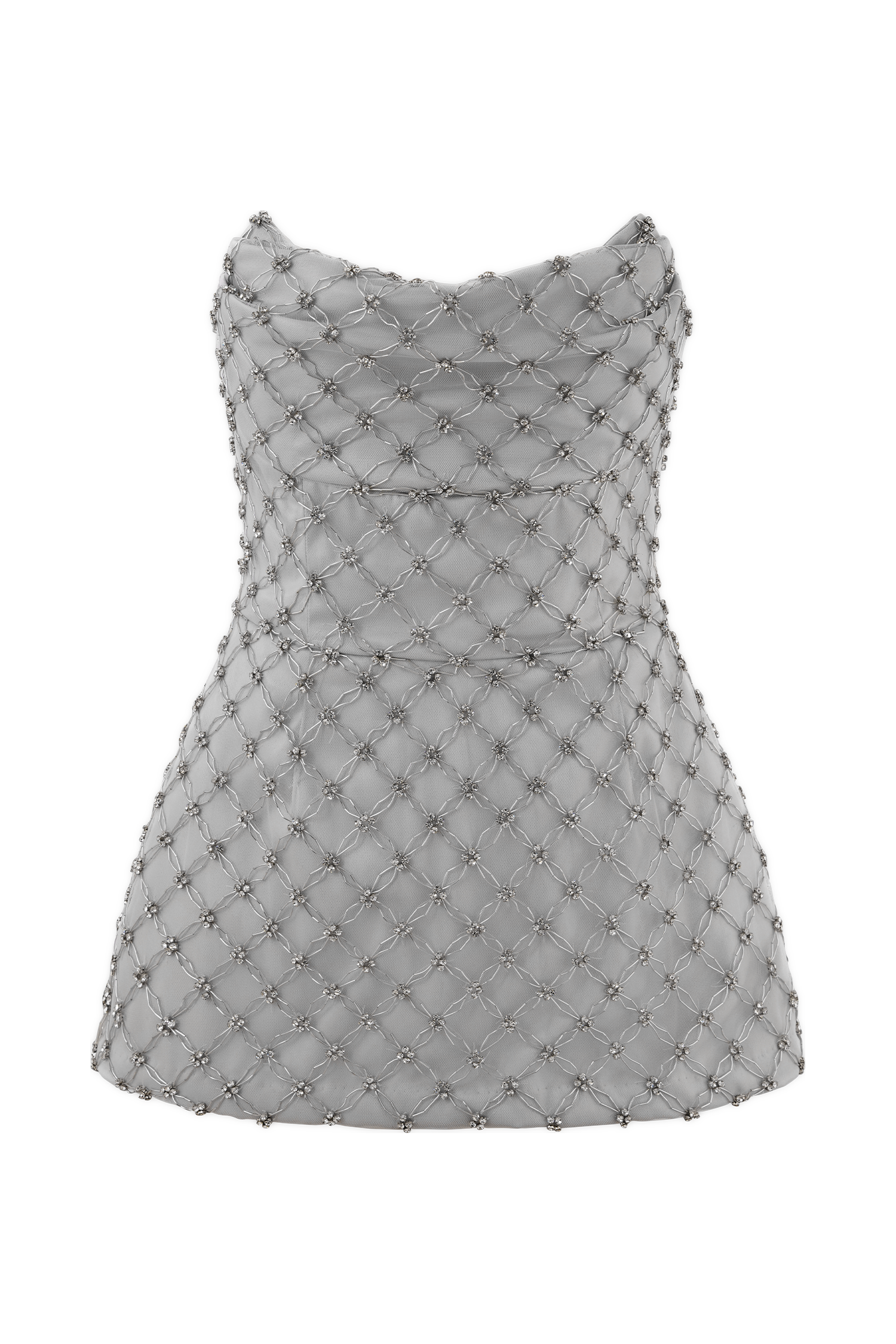 Zuri Hand Beaded Embellished Peplum Corset - Silver #8