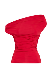 Alayna Slinky Ruched Top - Red