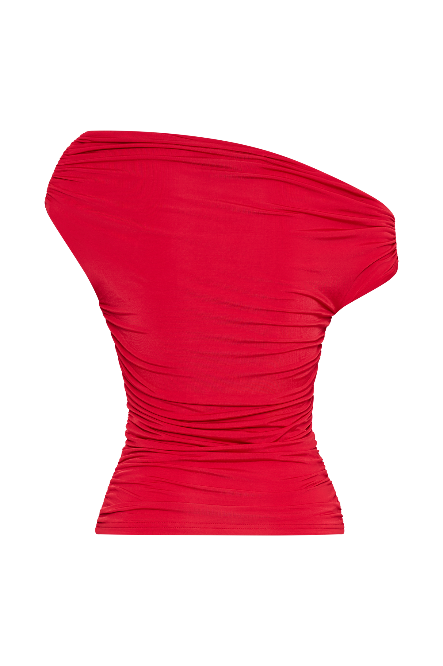 Alayna Slinky Ruched Top - Red