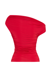 Alayna Slinky Ruched Top - Red