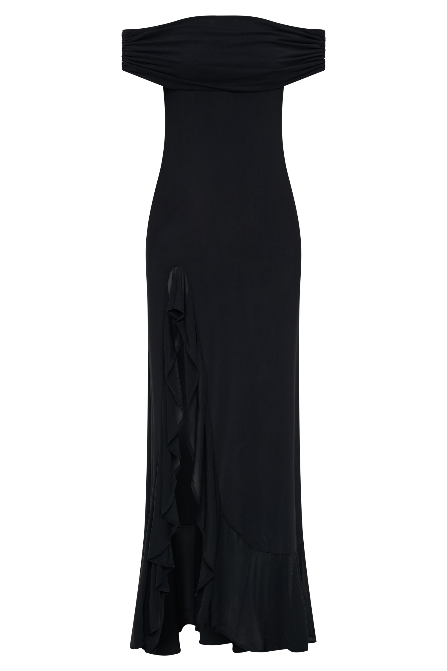 Audrey Off Shoulder Mesh Maxi Dress - Black #7