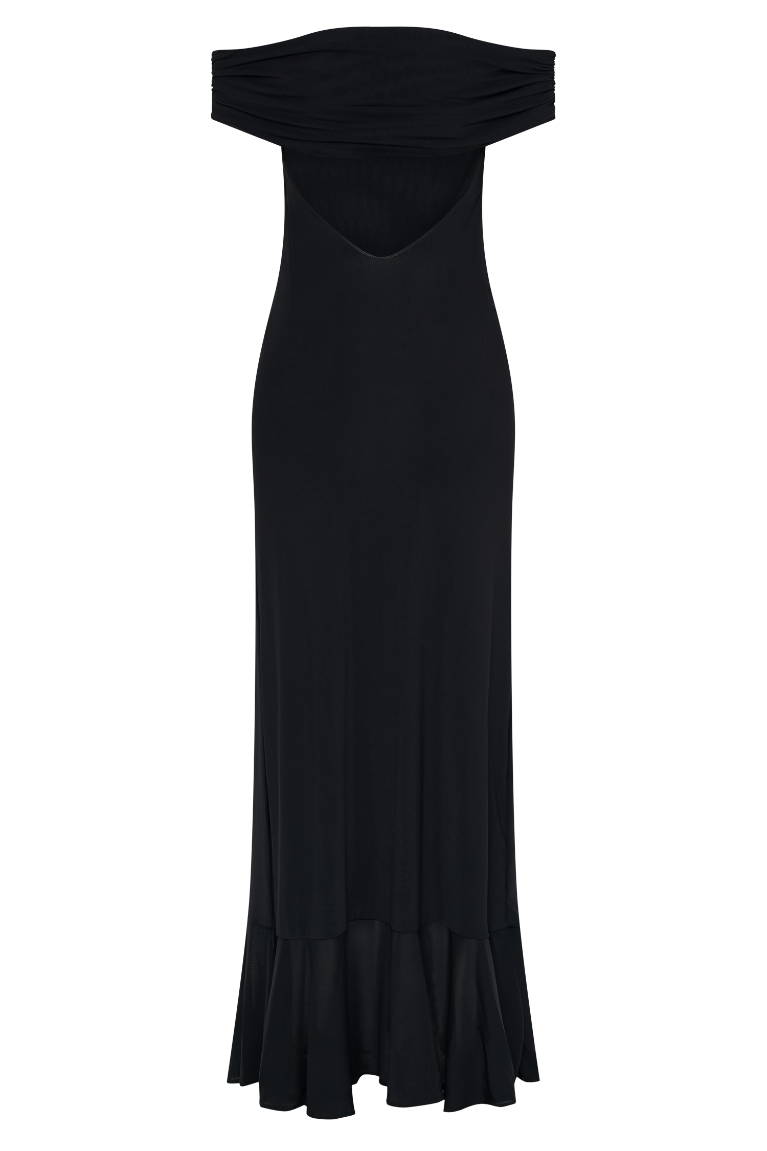 Audrey Off Shoulder Mesh Maxi Dress - Black #6