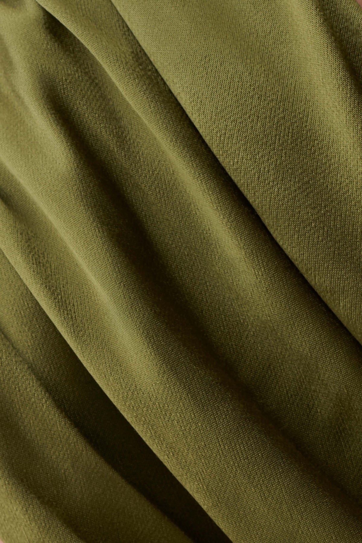 Valencia Open Back Satin Maxi Dress - Olive