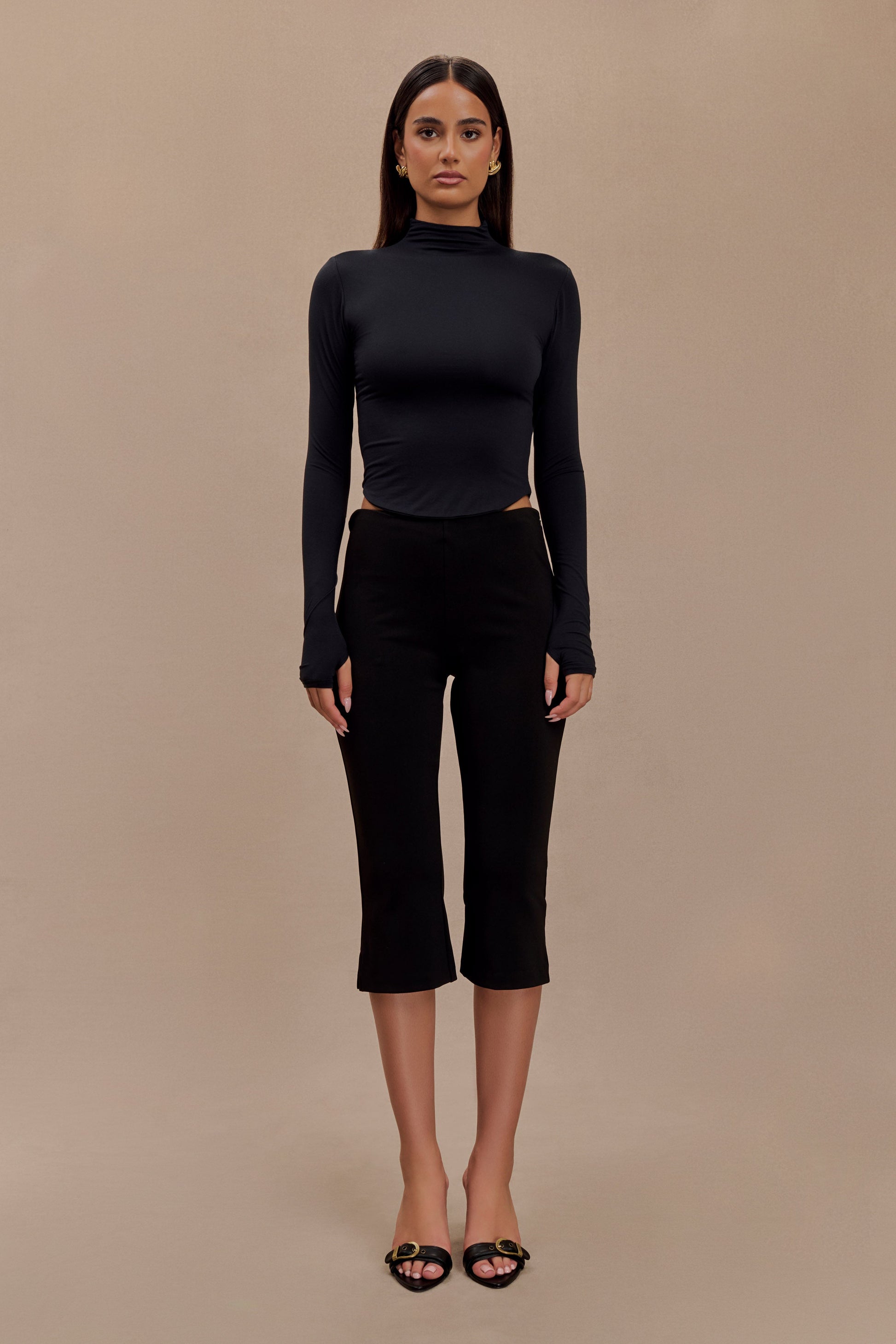 Ember Modal Long Sleeve High Neck Top - Black #3