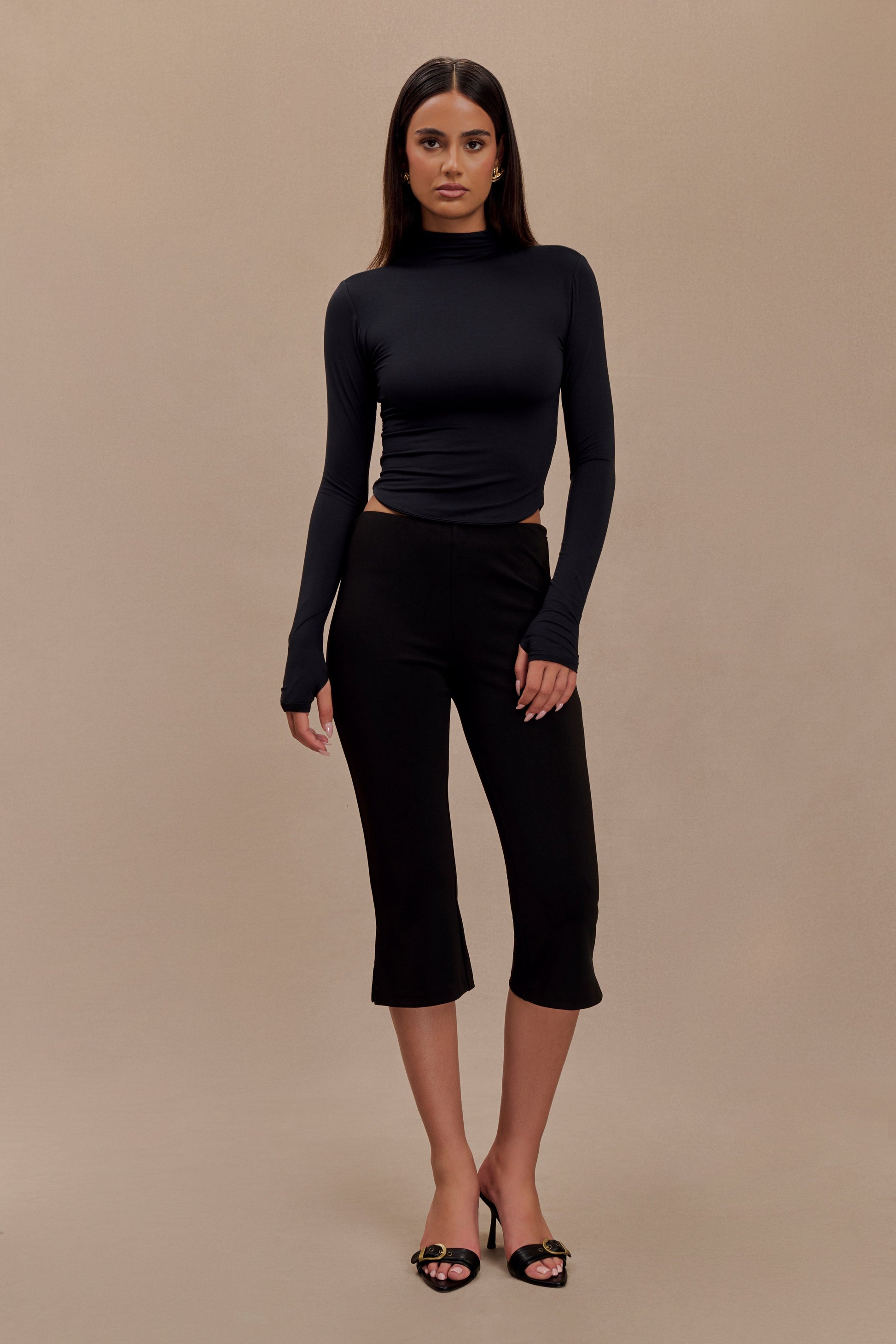Ember Modal Long Sleeve High Neck Top - Black #6