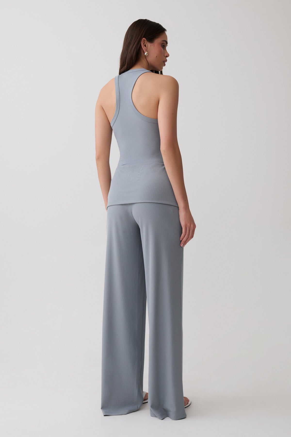 Evadne Elasticated Pants - Steel Blue