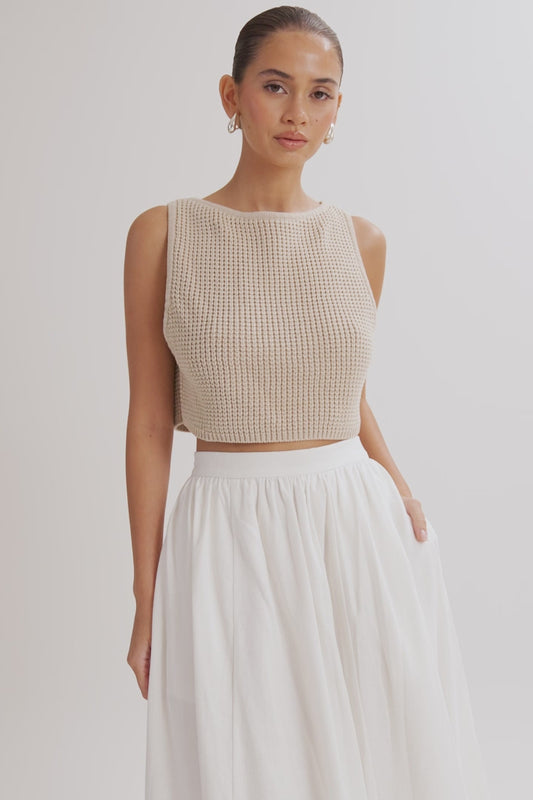 Gianni Sleeveless Knit Top - Natural