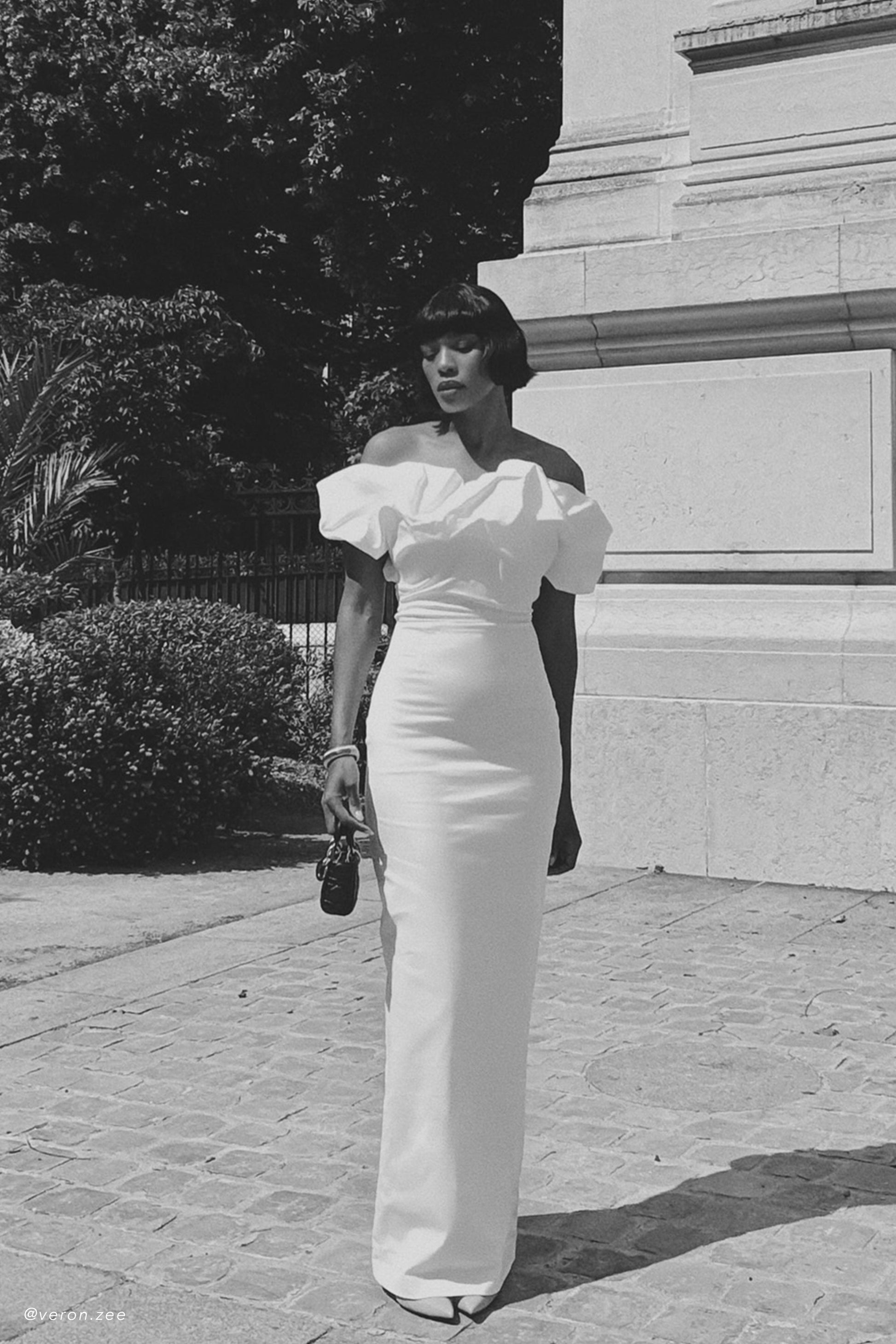 Sariya Sculptural Maxi Dress - White #5