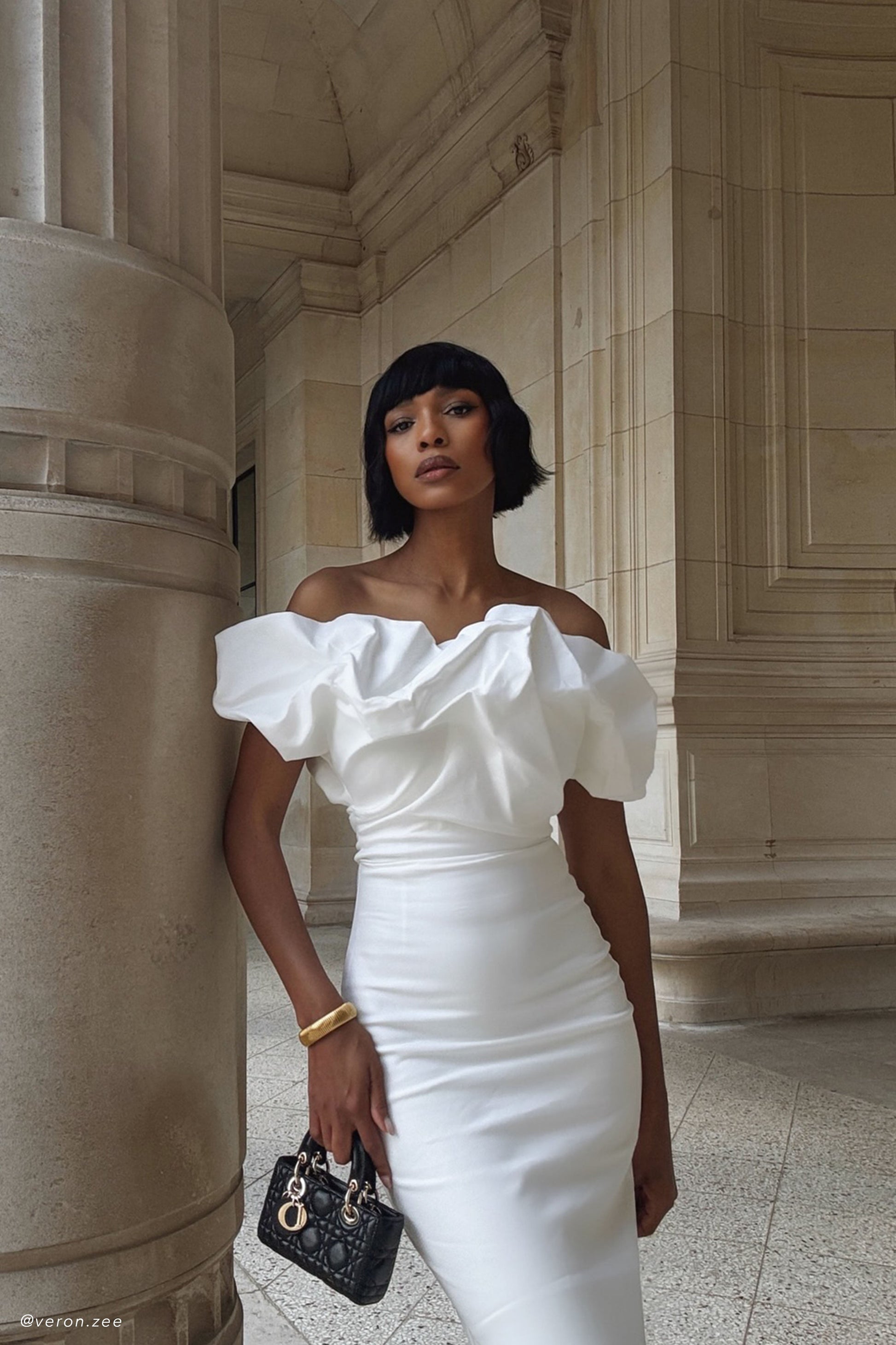 Sariya Sculptural Maxi Dress - White #6