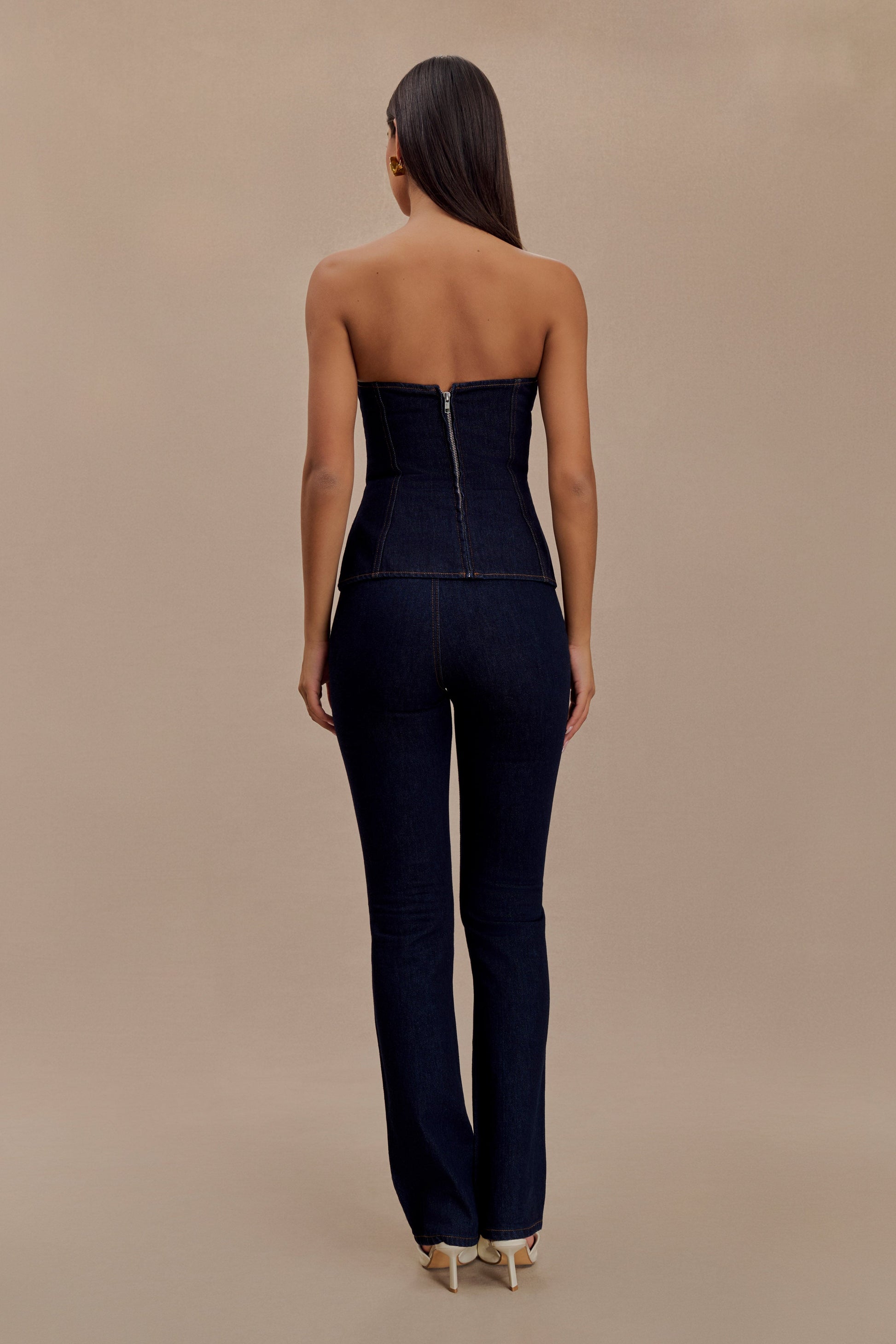 Sylas Strapless Buckle Denim Top - Indigo Blue #9