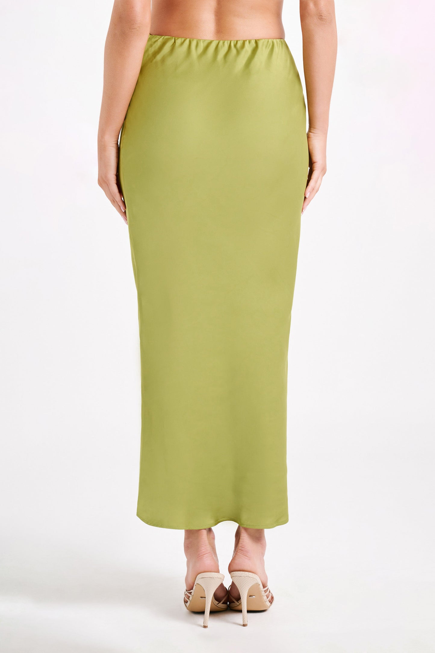 Violeta Satin Maxi Skirt - Parakeet Green